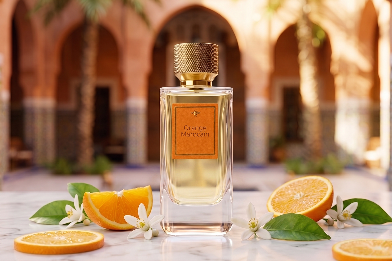 
                  
                    Orange marocain de La Palette du Parfumeur, agrume vibrant avec peau orange brillante et pulpe juteuse.
                  
                